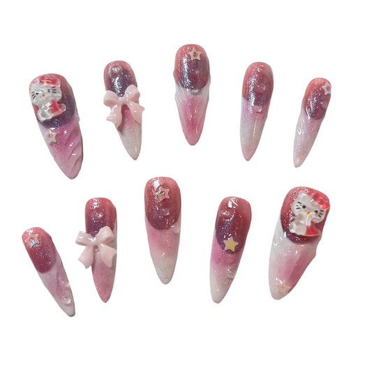 KITTY VALENTINE NAIL SET